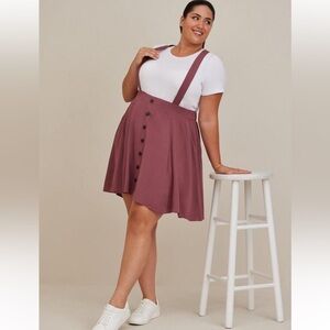 Torrid Mauve Skater Skirt with Suspenders